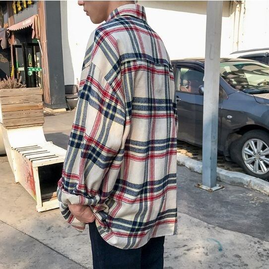 タータンチェック カジュアル シャツ 大人 メンズ 長袖 ゆったり