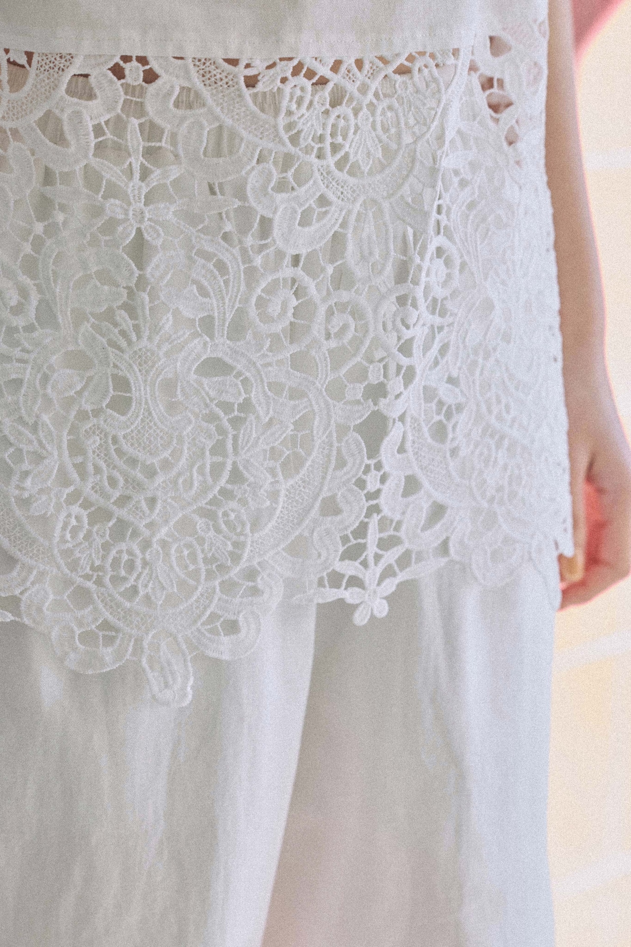 DU260529 Lace Docking Cotton Tops 【set up可】