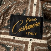 カシミヤ100％ ドイツ製 高級 KONIGLICH 裏地総柄 ロング コート 比翼 ステンカラー サイズ S /キャメル/メンズ/カシミア