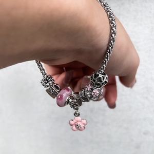 Europe style bracelet × Japanese cherry blossom charm