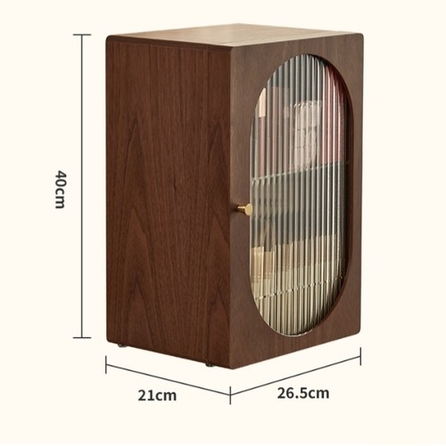 天然木 コスメティックボックス 大容量 化粧品収納ケース メイクボックス 3段 引き出し式 ドレッサー収納 木製 真鍮金具