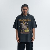 VINTAGE ストリート 炎の髑髏の騎士 Tシャツ T1543