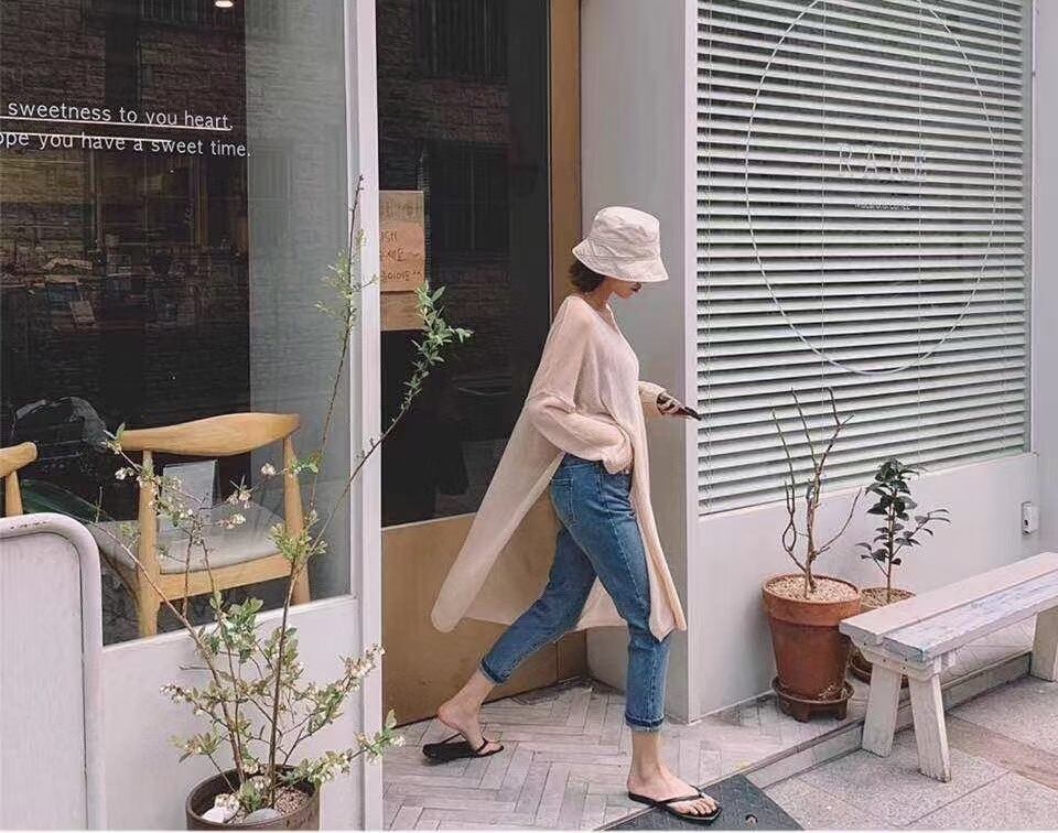 スリット入り シアーニットチュニック　AJ1079-2030