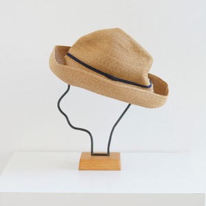 mature ha.(マチュアーハ)/BOXED HAT 11cm brim grosgrain ribbon/Navy