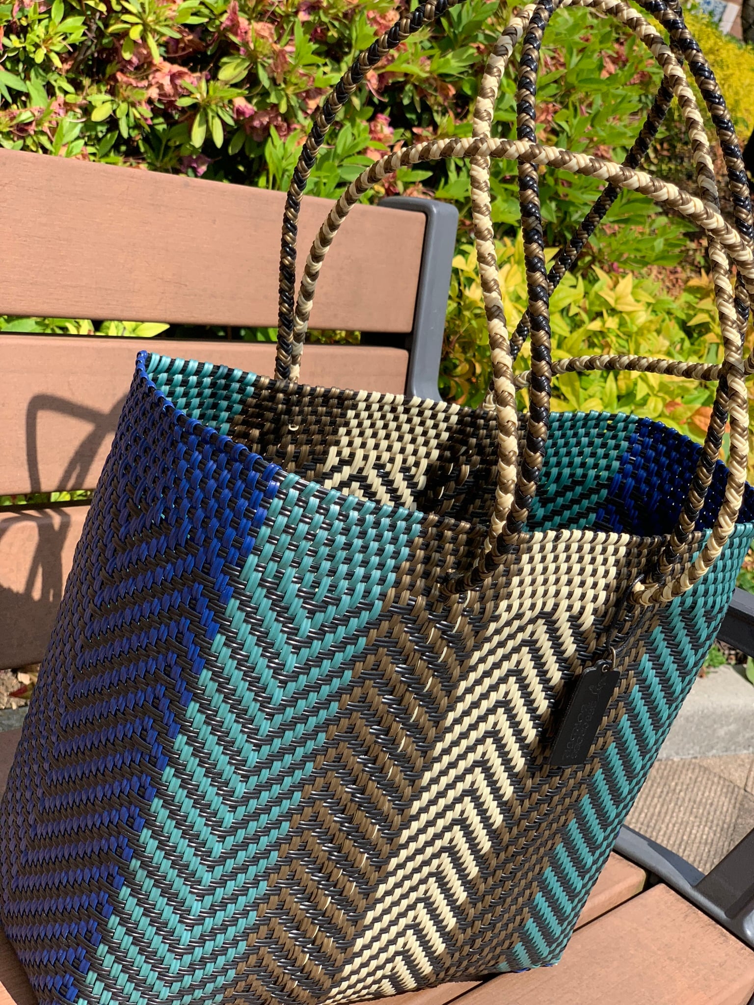 M Mercado Bag (Long handle) Gold/Black/Cream/Turquoise blue