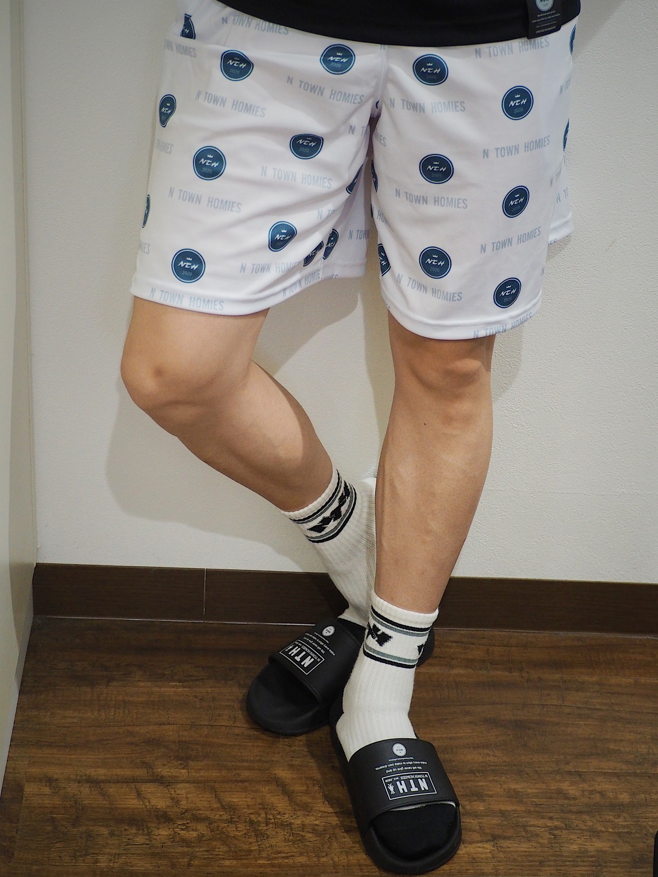 “2ndLOGO DOT”PRACTICE PANTS color White×Navy×Lightgray - 3