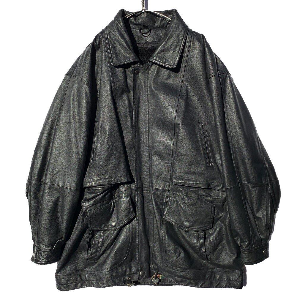 80s vintage ITALY製 silhouette jacket Vintage Big Silhouette Leather Jacket [1980s] [SERGE PLATINI Made