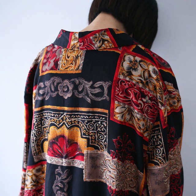 flower art pattern over silhouette 1b easy tailored jacket