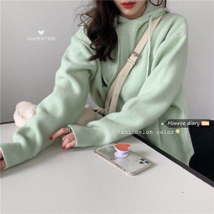 スタンダードフードセーター ルーズニット トップス レトロ モンロー30356878407