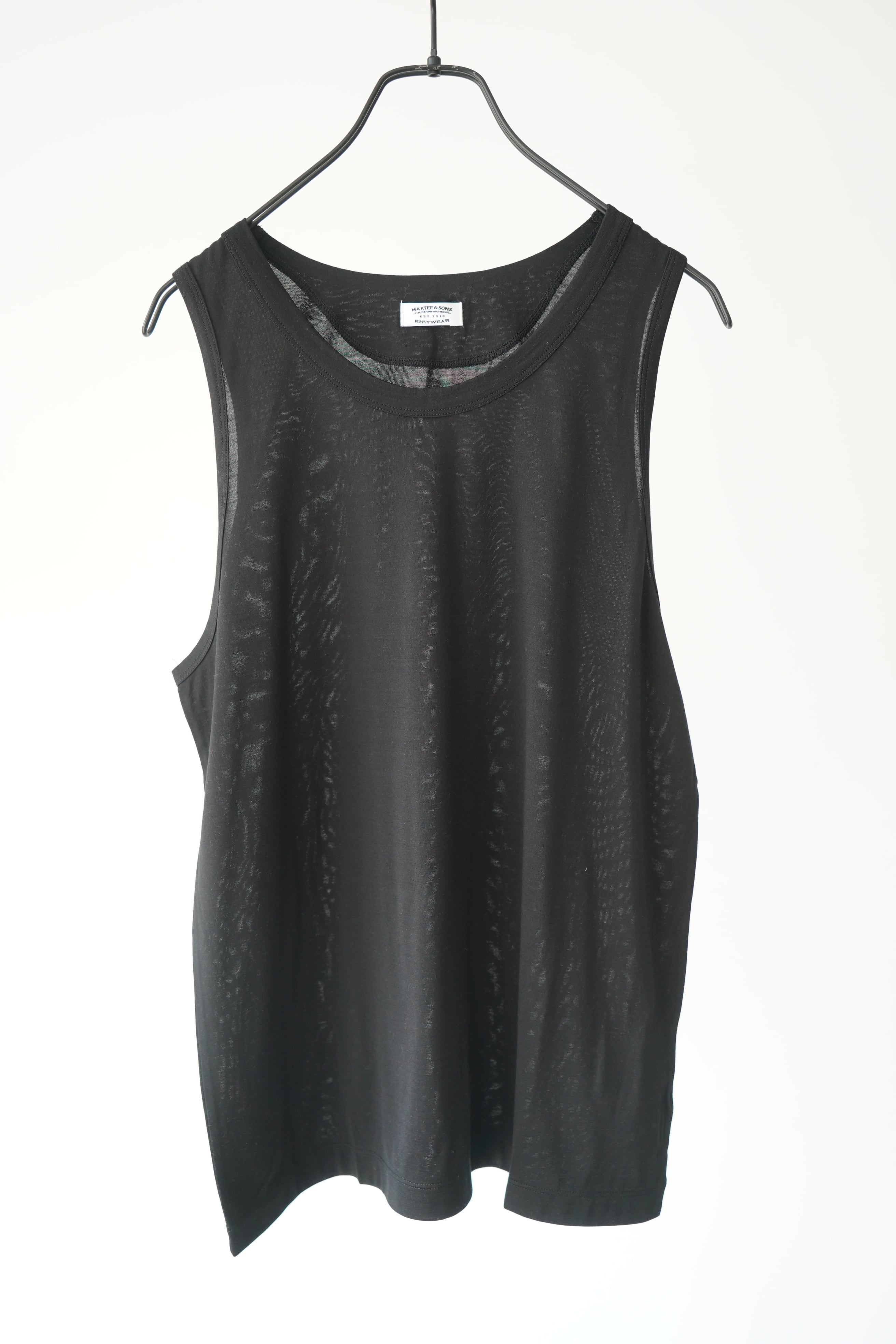 MAATEE&SONS /SILK 天竺TANK TOP TEE(BLACK) | LiNN