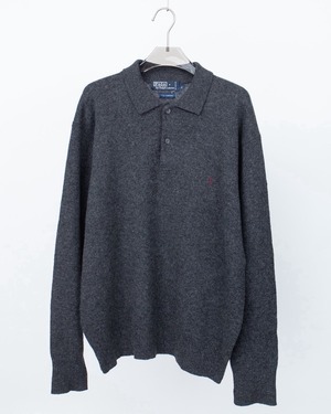 "Polo by Ralph Lauren" wool knit polo sweater
