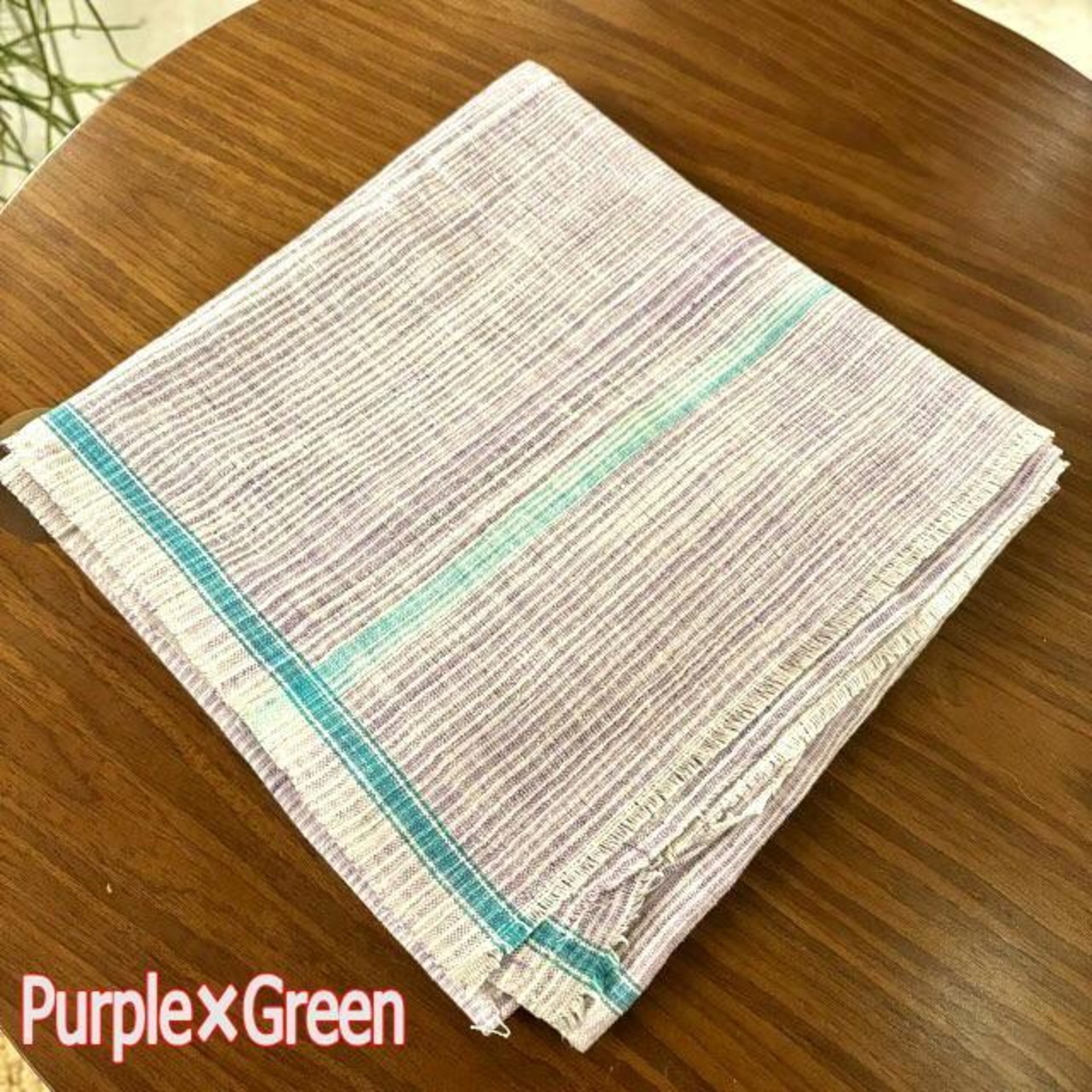 India Khadi Cotton Towel The Fabric of Freedom 3 Types Indian Khadi Cotton Towel 110 x 240 cm (3 Types) Green, Green x Purple, Purple x Green