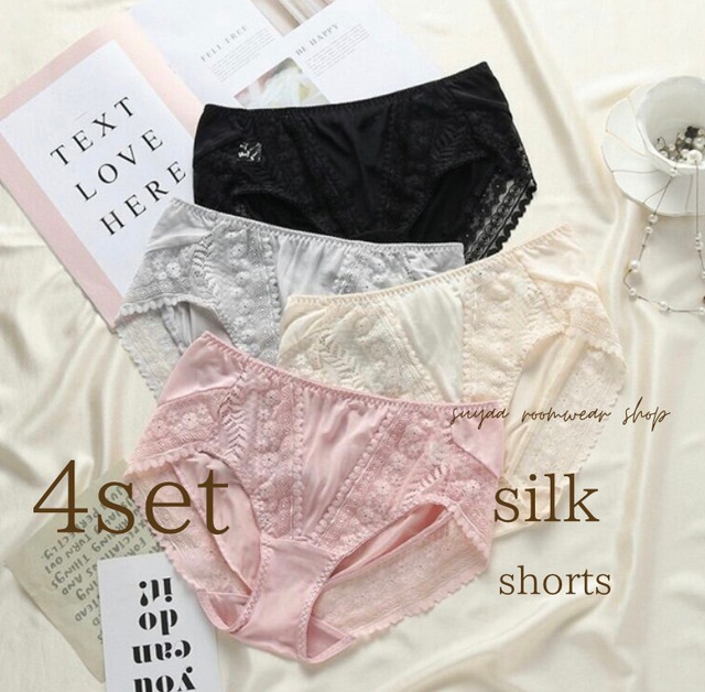 4set 【4color/3size】silk desigh shorts S104