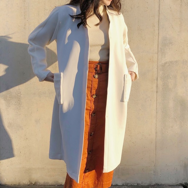 デザインノーカラーコート｜画像2