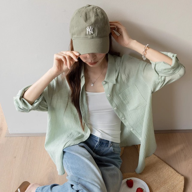 grid check shirt 14343