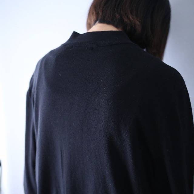 "薔薇×刺繍" asymmetry design zip-up mode knit jacket