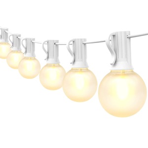 【人気】LEDストリングライト PC素材 8m 18個 G40電球 E12ソケット 電球色 防雨型 電飾 屋内/屋外照明 ガーデンライト パーティー 商店街 結婚式 誕生日 【適格請求書発行可】