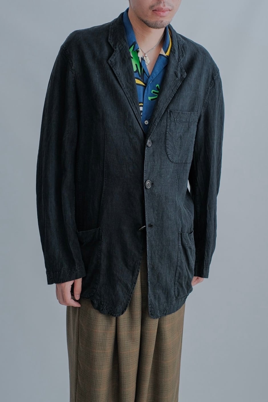 【ISSEY MIYAKE】リネンジャケットM 2000s ISSEY MIYAKE MEN linen jacket | puzzle