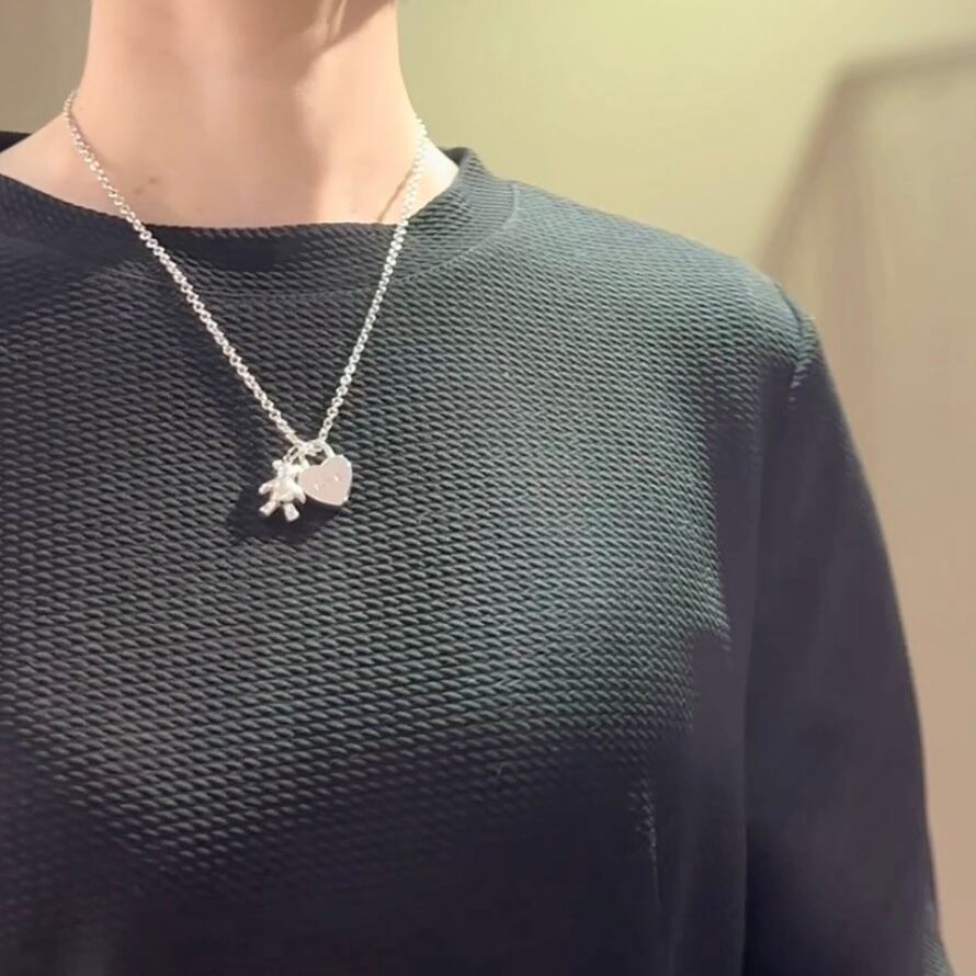 希少【TIFFANY&CO.】ティファニーアンドコーテディベア＆ハート カデナ
