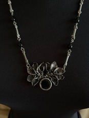 gothic floral statement necklace-5312-7