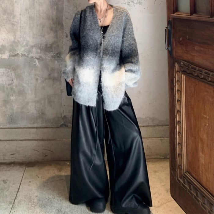 MASU グラデーション　カーディガン ミックスグラデーションカラーニットカーディガン［S-M