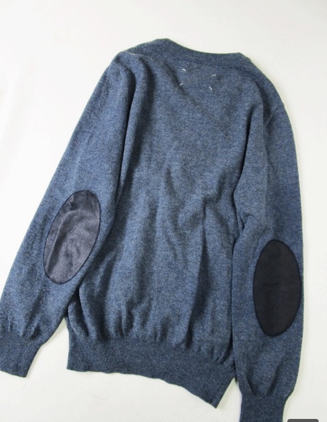 マルタンマルジェラ 14 エルボーバッチ カーディガン S スモーキー  