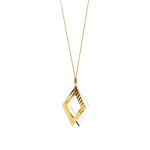 Wave Pattern Motif Necklace - Gold