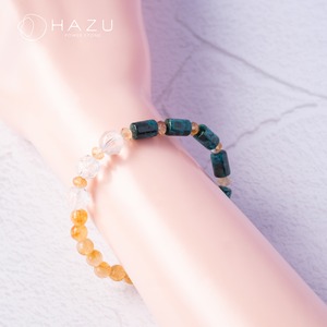 直感を呼び覚ます神秘的な彩り［クリソコラマラカイト／シトリン／水晶］