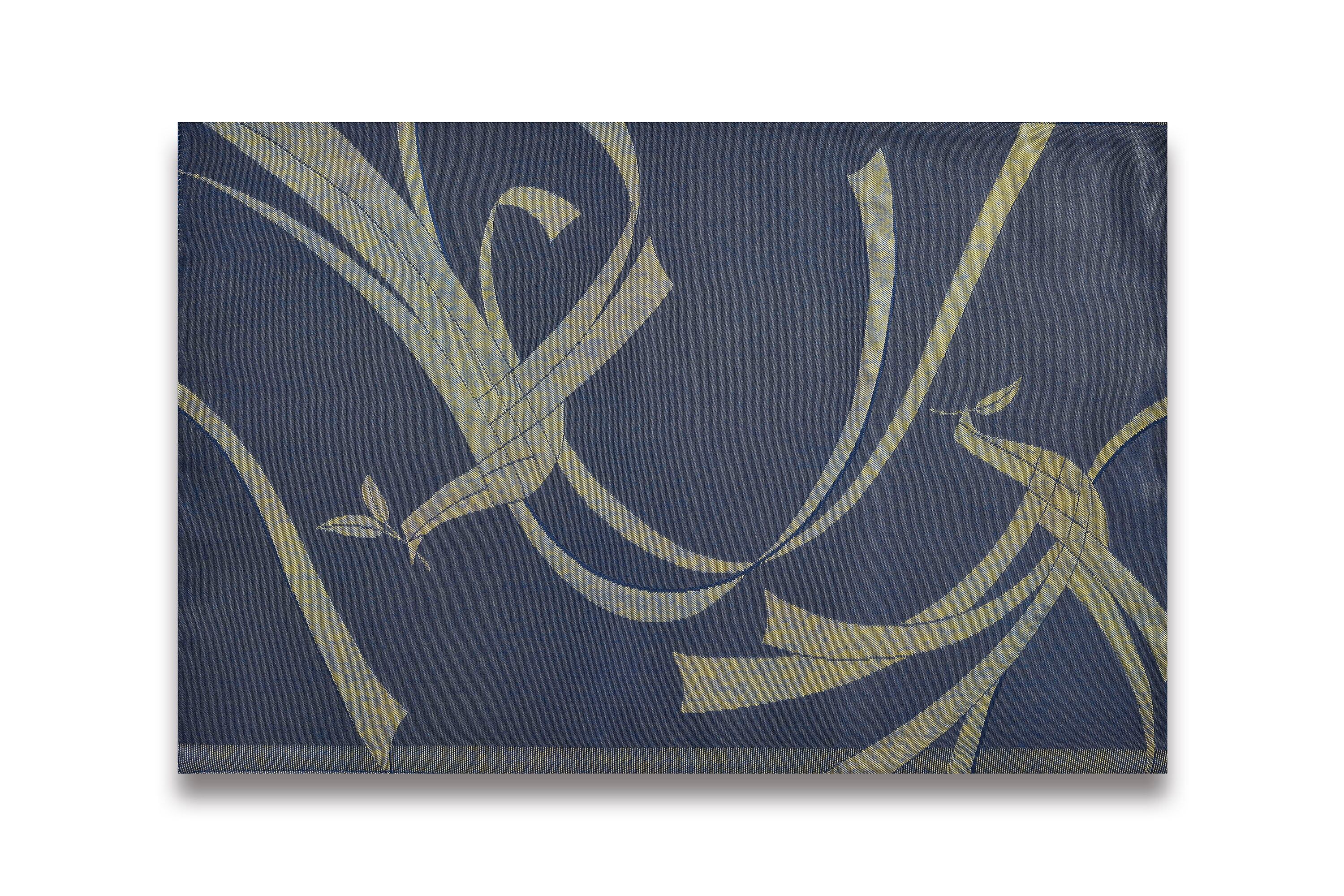 ランチョンマット・3枚セット/ 古代錦・名古屋帯「瑞鳥」紺鼠/ORM-NKOD3-M67-C22-4