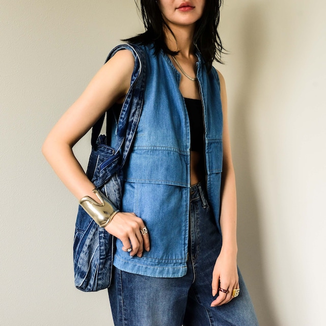 80s denim work vest