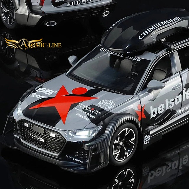 アウディ RS6 DTM ミニカー 1/32 全2色 ライト点灯 エンジンサウンド 合金モデル 模型 ジオラマ