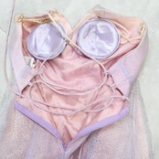 パーティドレス ワンピース ドレス パープル系 ピンク系 レベッカ REBECCA ピンク 紫 ラメ レース 発表会 パーティ 演奏会 軽い 編み上げ エレガント おしゃれ フォーマル 結婚式 レディース かわいい