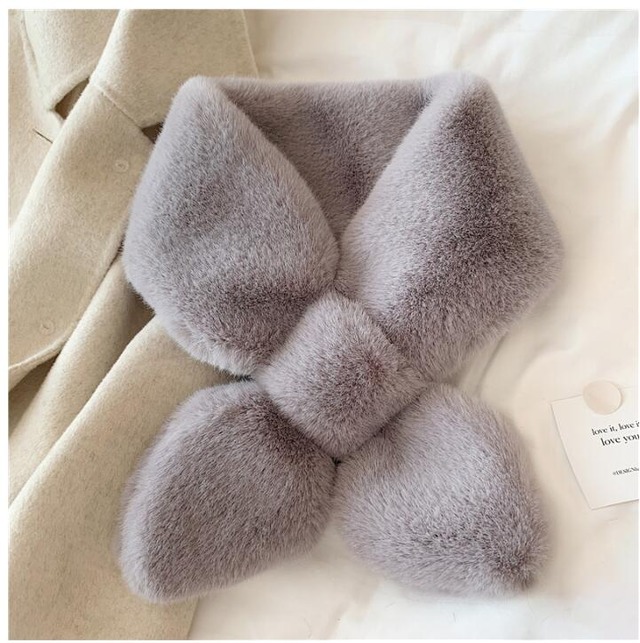 韓国風　秋冬新作ストール スカーフ　ファー マフラー レディース モコモコ ふわふわ 可愛い 無地 厚手