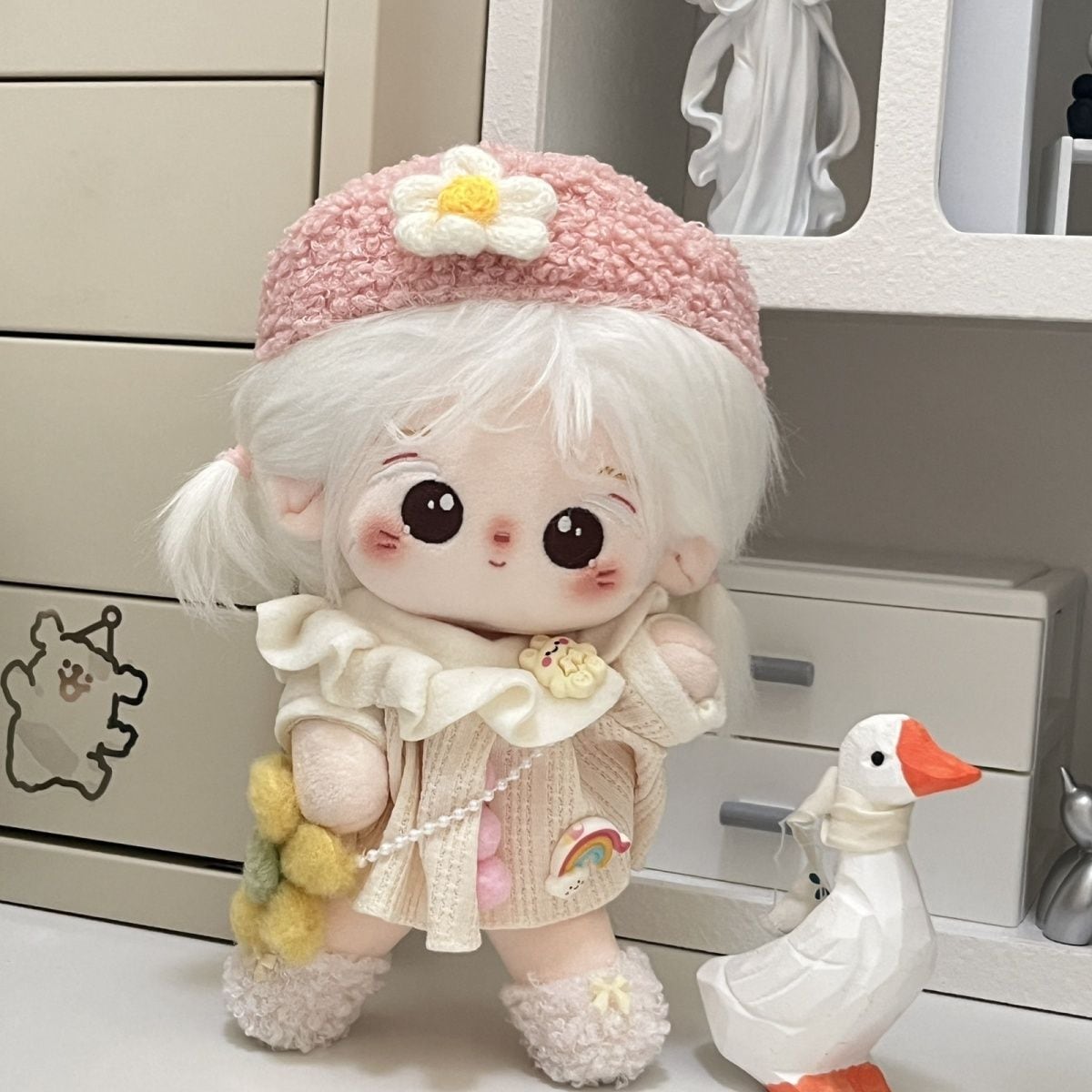 20cmぬいぐるみ用 可愛い ワンピース+帽子+バッグ シューズ 着せ替え