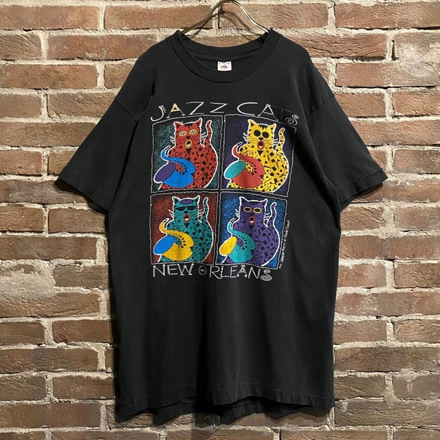 【Caka act3】Colorful Jazz Cats Design Loose T-Shirt