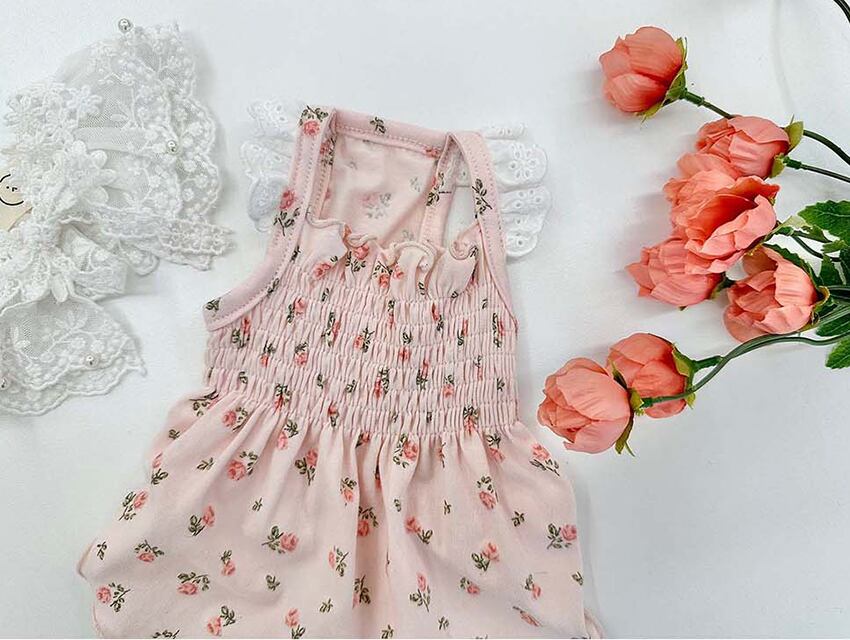 dony onepiece S ~ XL 2color / 犬服 新作 春夏 ドレス ドッグウェア 夏 ワンピース 涼しい 袖なし 花柄 コットン 犬の服 ワンコ服 可愛い 猫