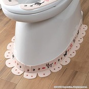 【日本製 消臭 洗える】サンコー ずれない 貼るだけ 汚れ防止 便器すきまテープ おくだけ吸着 おさんぽねこ KF-49 巾8×長さ58cm