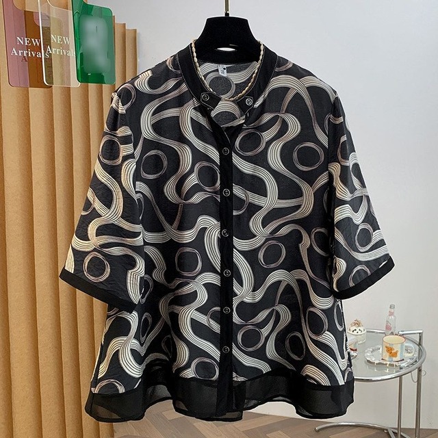 RELAXED SHORT SLEEVE OPEN CARDIGAN SHIRT M-17788