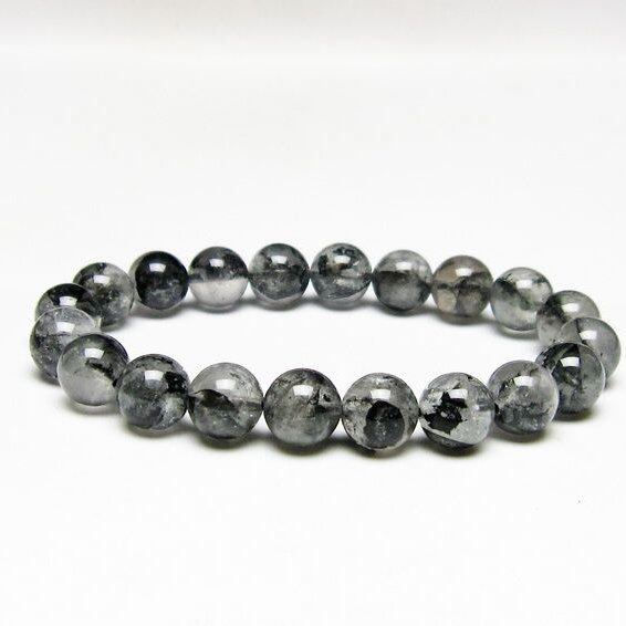 ブラックエレスチャルクォーツ ブレスレット 10mm メール便可 一点物 111-54017