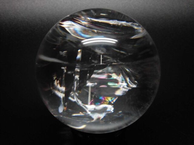 【送料無料】【高品質】72mm ブラジル産天然レインボー水晶玉 no.5
