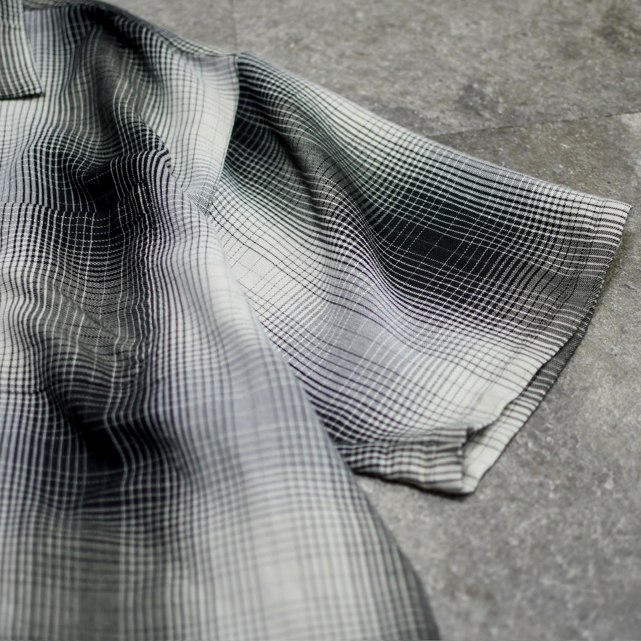 Ashworth ombre check open collar shirt
