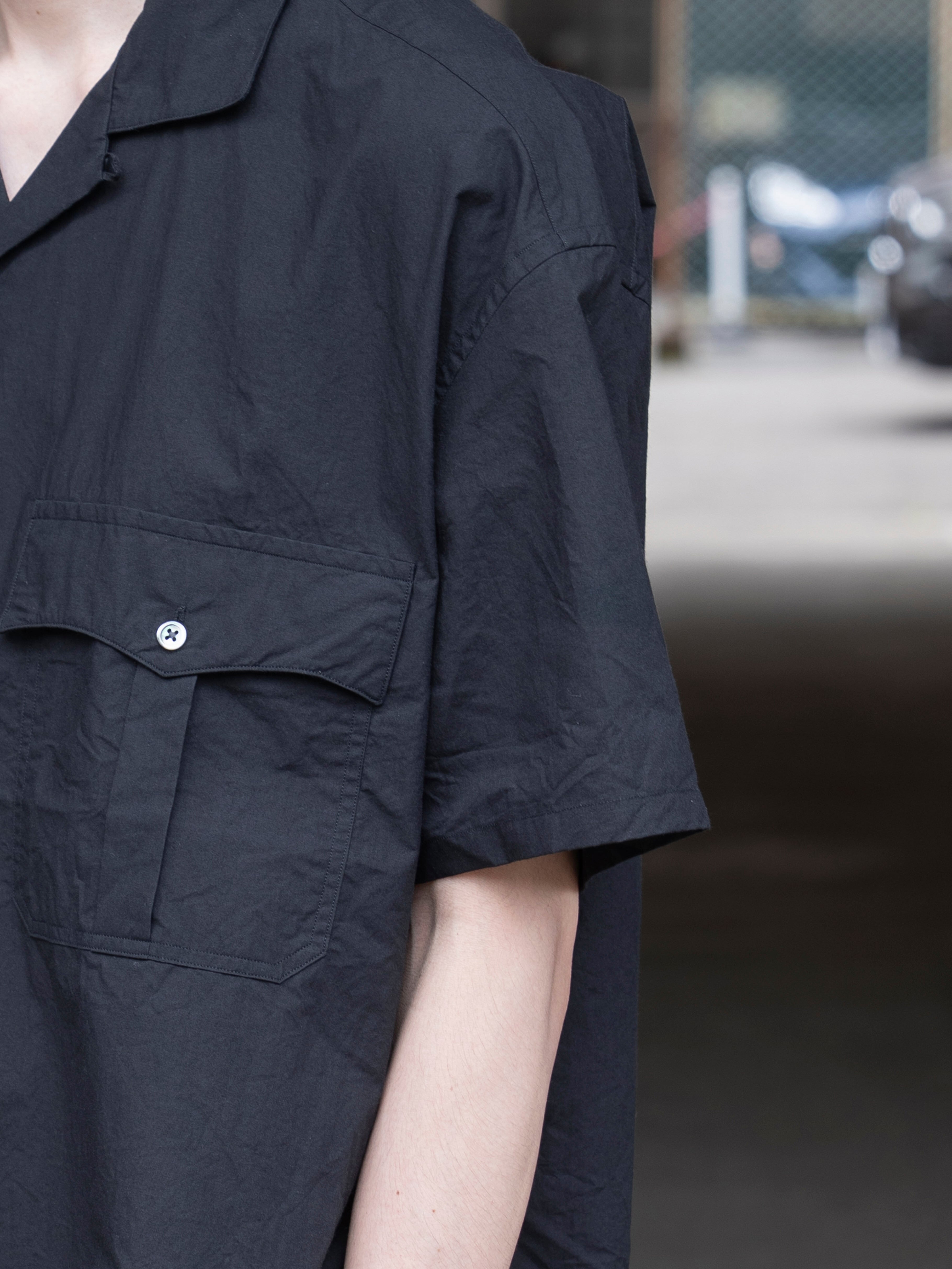 PORTER CLASSIC KEROUAC TRAVELER'S SHIRT BLACK PC-016-3984 | BEST