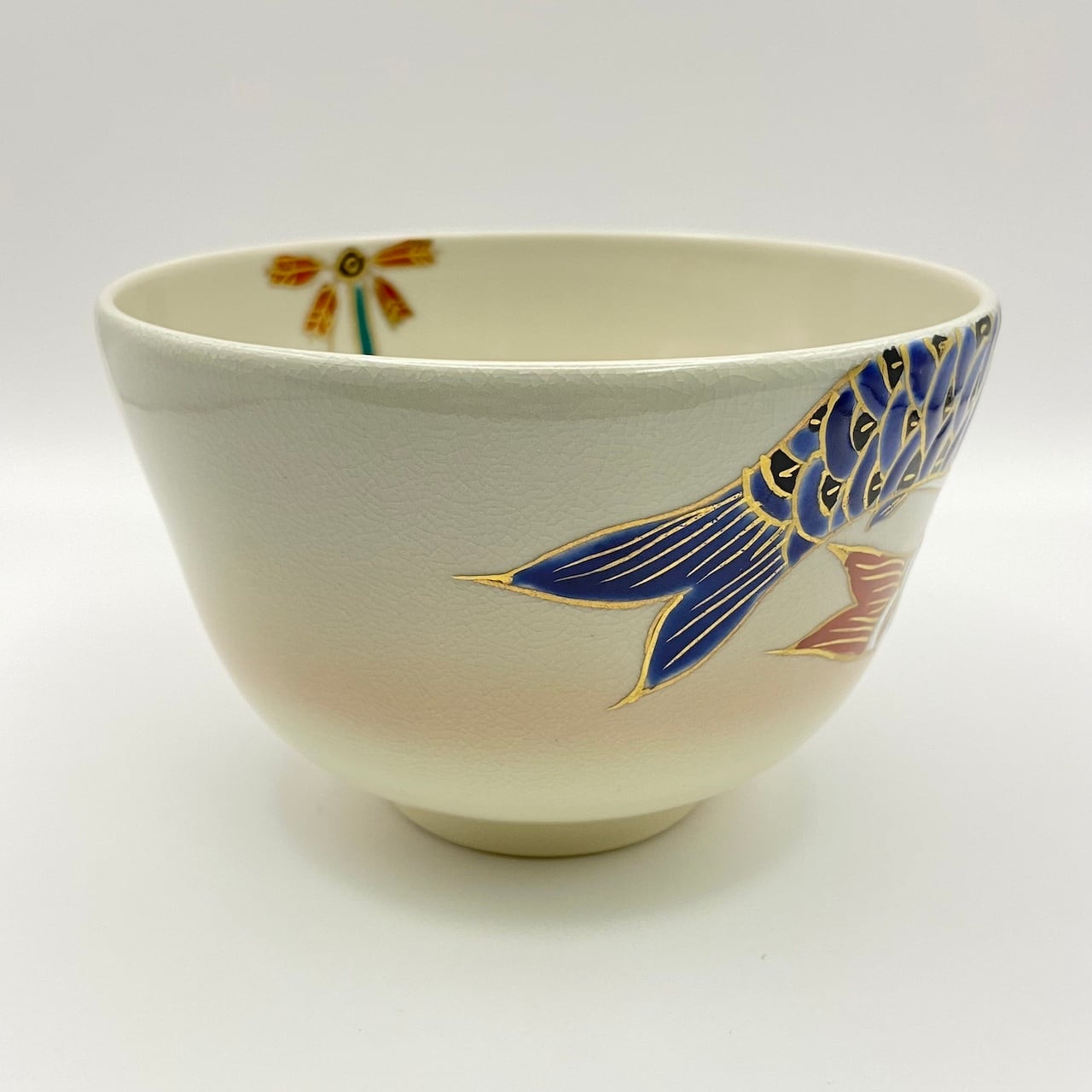 [茶道具] 橋本紫雲　白釉青楓文茶碗　(共箱) ○ Yahoo!オークション - 「橋本紫雲」茶道具 (京焼) の落札相場・落札価格