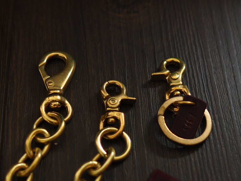 真鍮ウォレットチェーン B35S 【全長35cm】キーリング付き | Leather