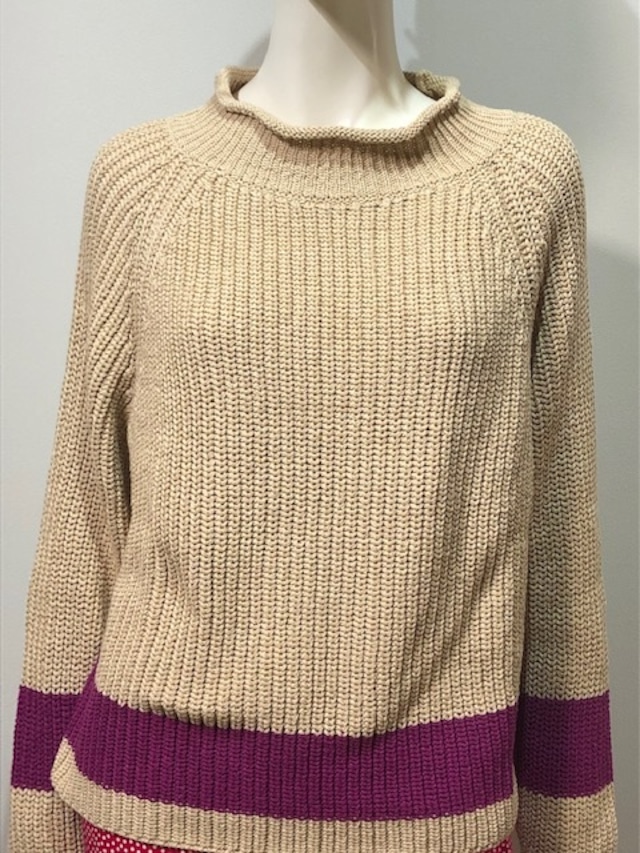 DR.BLOOM　Grape Swim Sweater Col.Beige/Grape 長袖サマーニットセーター　スペイン製