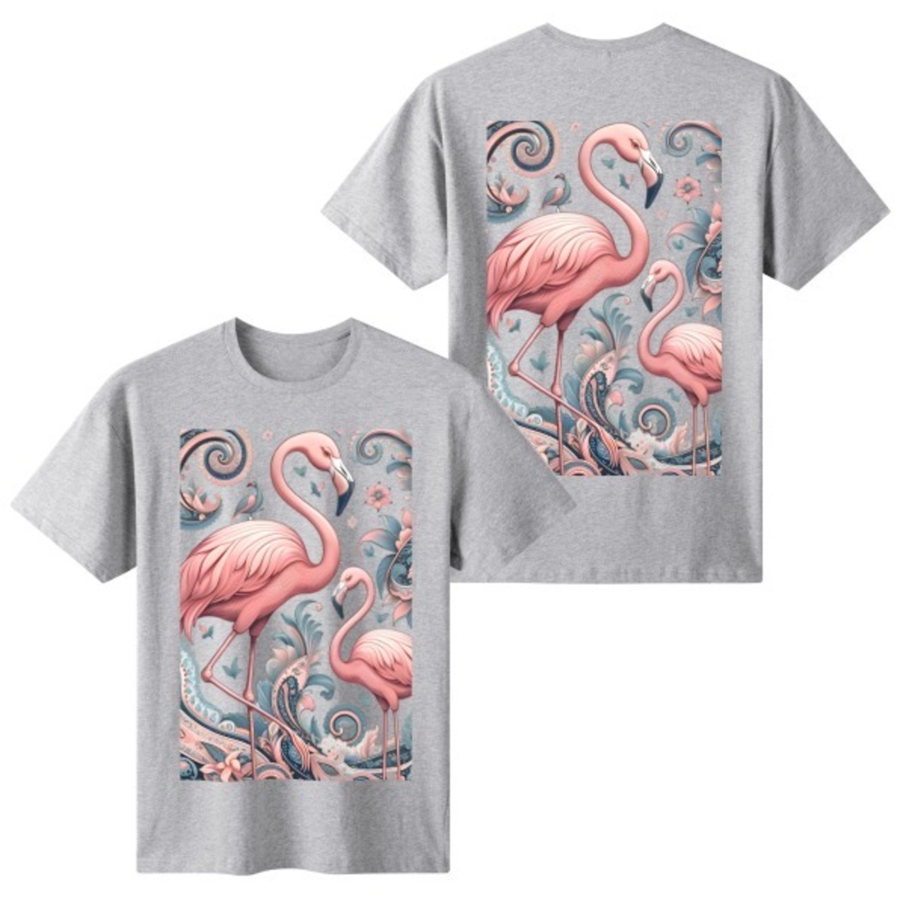 Women's Cotton Front & Back Printing T Shirt Paisley 4523