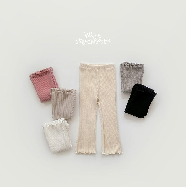 【取寄】white sketchbook｜frill bootcut leggings｜ナラリブーツカットレギンス｜5-17｜kids&jr｜26 spring