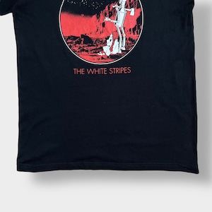 【CANVAS】The White Stripes バンドTシャツ バンt ロックt プリント バックロゴ 半袖 L ホワイトストライプス ジャックホワイト Jack White US古着