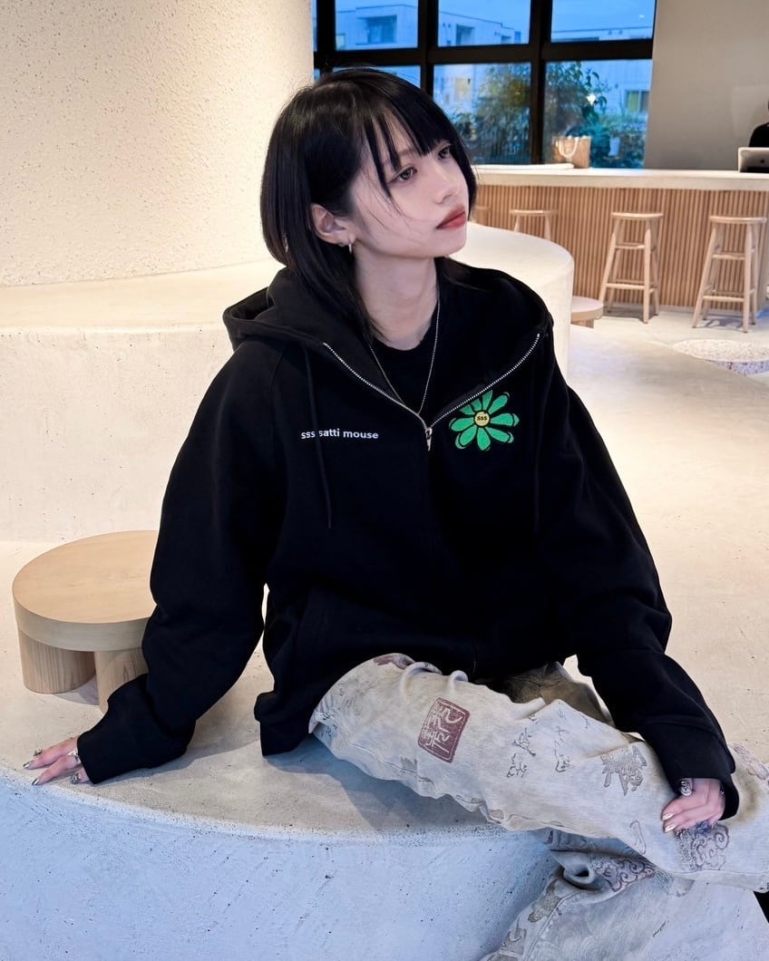 Flower zip parker | ssssattimous