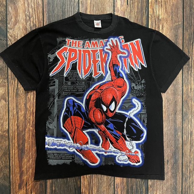 スパイダーマン 両面フルグラフィック ムービーTシャツ XL ブラック 